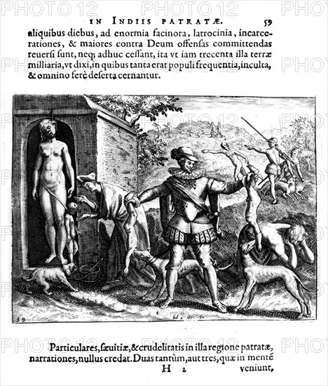 de Bry, The crualty of the Spanish men towards the American natives