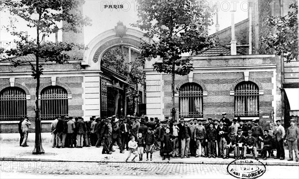 Workers outside their factory in Paris