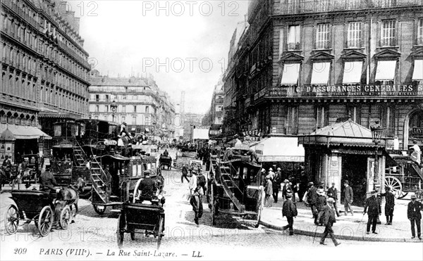 Saint-Lazare street in Paris