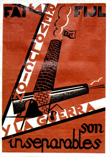 Affiche de la FAI (parti anarchiste espagnol)