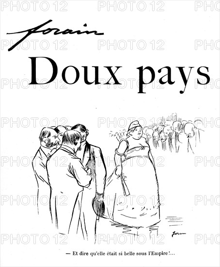 Dessin de Jean-Louis Forain (1852-1931). "Doux pays"
