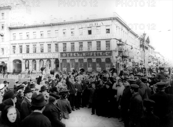 View of a street in Moscow during Loubet's travels in Russia