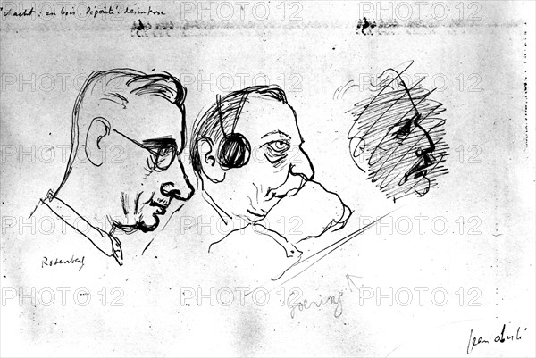 Jean Oberle. Drawings from the Nuremberg Trials. Rosenberg and Göring