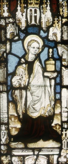 English stained glass window, Ste. Maria Magdelena