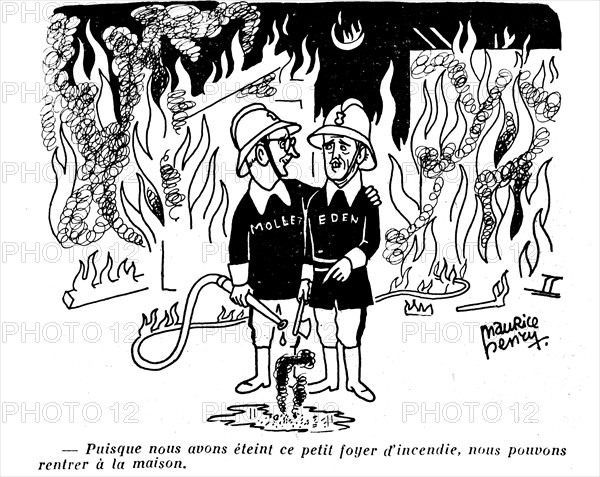 Caricature about the Suez crisis