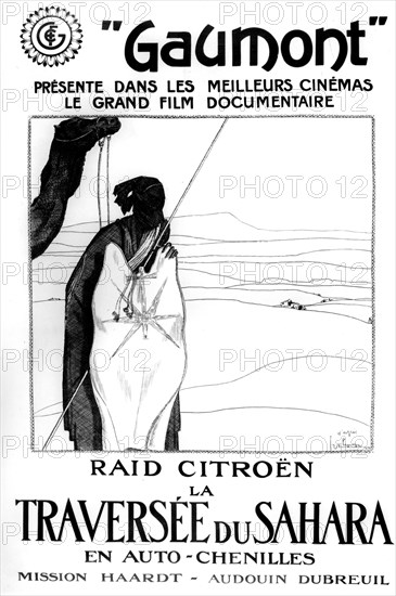 Poster by G. Lepape for the Citroen long-distance car and the crossing of the Sahara
