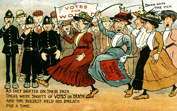 Caricature of English suffragettes