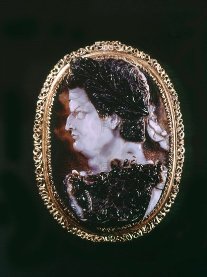 Ancient cameo representing emperor Tiberius