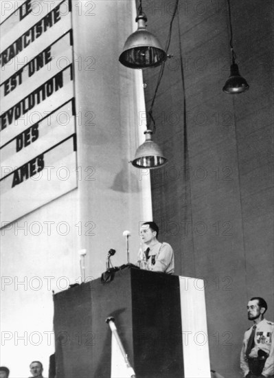 Marcel Bucard delivering a speech