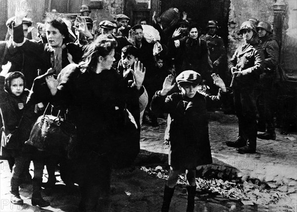 Warsaw ghetto: Jews being arrested