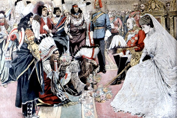 Le roi Edouard VII reçoit les chefs peaux-rouges