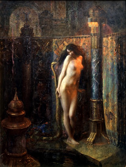 Bussière, 'Salambô' by Gustave Flaubert, Scene with the snake