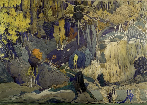 Bakst, Projet de décor pour "L'après-midi d'un faune"