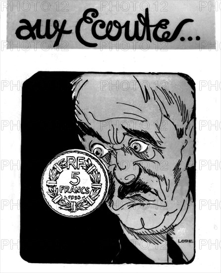 Caricature sur la crise monétaire, 1936