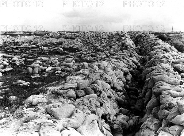 A former British trench during the Battle of the Somme, 1916