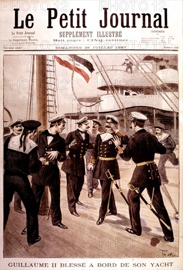 Guillaume II, empereur d'Allemagne, blessé à bord de son yacht (1897)