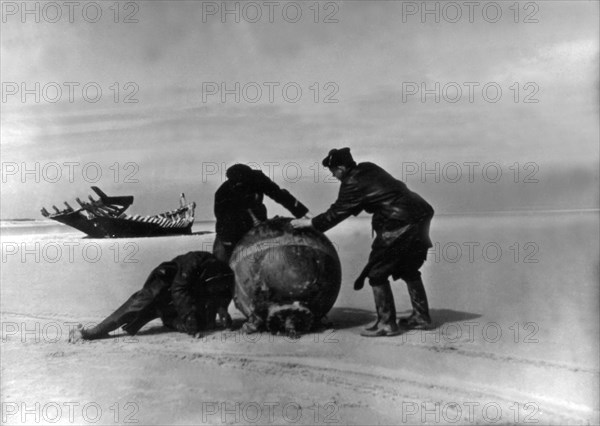 Mines échouées sur une plage