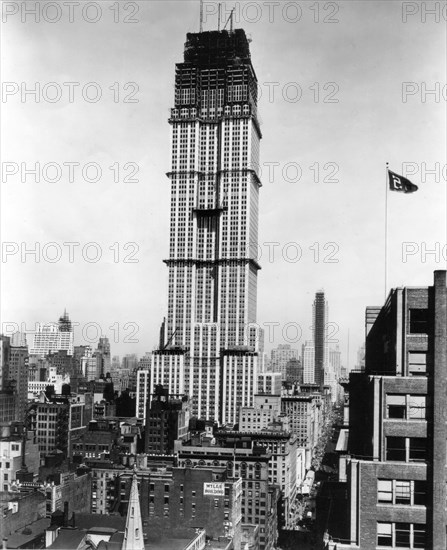 New York. Construction de l'Empire state building