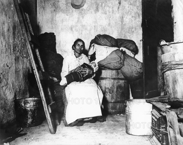 Italian mother and her baby on Jersey Street.