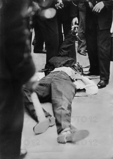 Assassination of Alexander of Yougoslavia. The corpse of the murderer. 1934