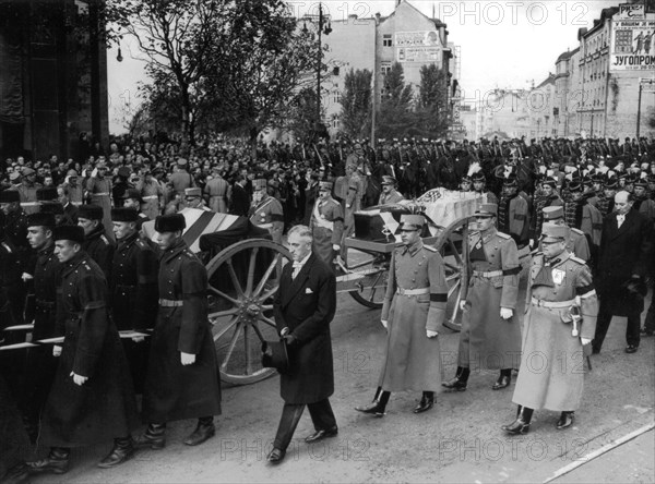 Cortège funèbre, à Belgrade, du roi Alexandre de Yougoslavie