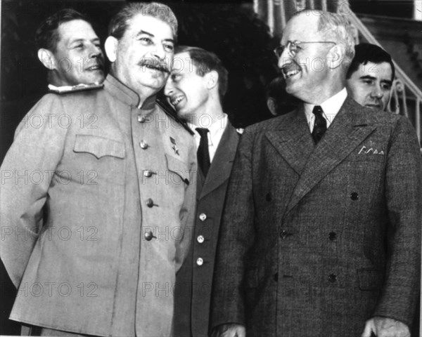 Potsdam conference. Truman, Stalin and Churchill