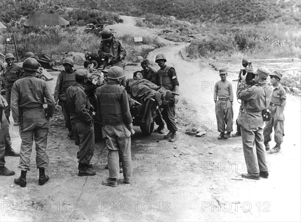 U.N. war photographer with U.S. 2nd Infantry Division In Korea.