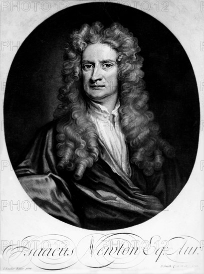 Portrait d'Isaac Newton par G. Kneller