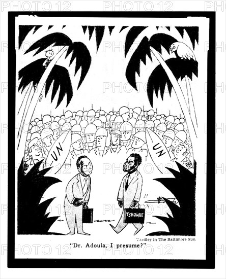 Caricature parue dans le "New York Times" à propos de Tshombé et de l'O.N.U