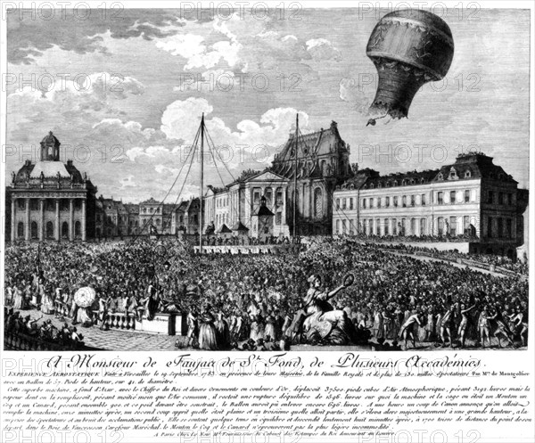 Aerostat experiment being carried out at Versailles