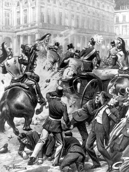 Attentat anarchiste contre Alphonse XIII (roi d'Espagne) Paris, 1905