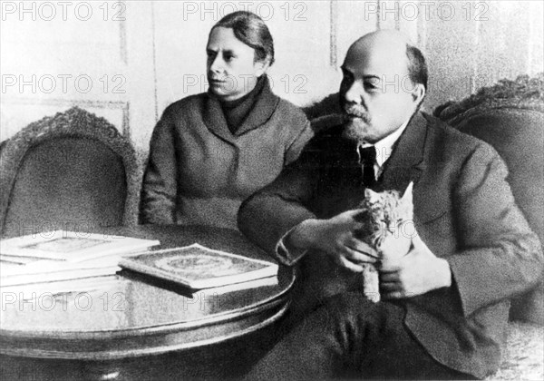 Lenin and N.K. Kroupskaya, his wife