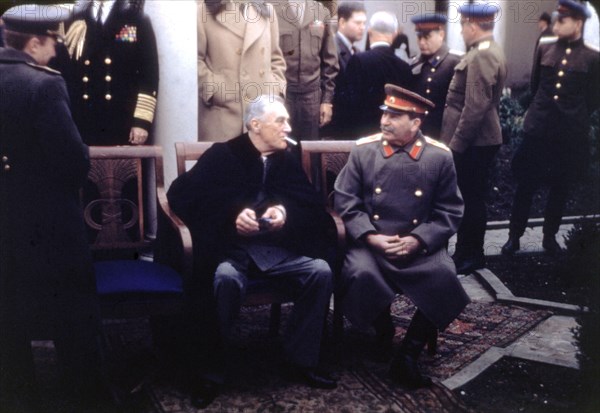 Conférence de Yalta (Crimée). Roosevelt et Staline