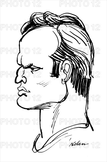 Dessin de Kelen. Portrait de Marlon Brando