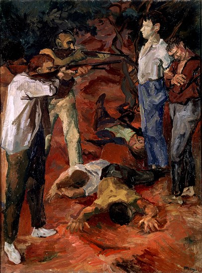 Renato Guttuso (né en 1912). La mort de Frédérico Garcia Lorca