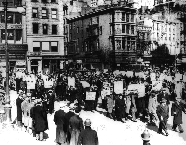 New York, manifestation de chômeurs