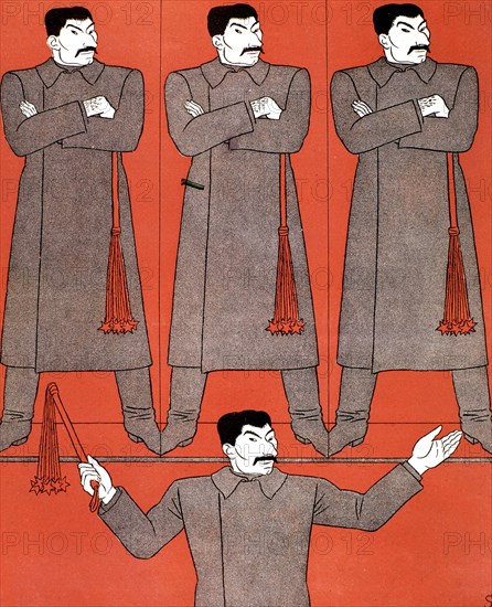 Satirical cartoon by Schilling against Stalin: 30th anniversary of the Soviet state