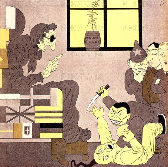 Satirical cartoon by Schilling in "Simplicissimus" (1933)