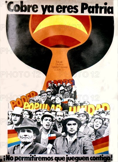 Affiche de propagande sous le gouvernement du président Allende (1971-1972)