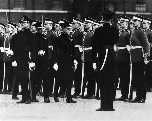 Edward VIII inspecting the Goldstream Guards