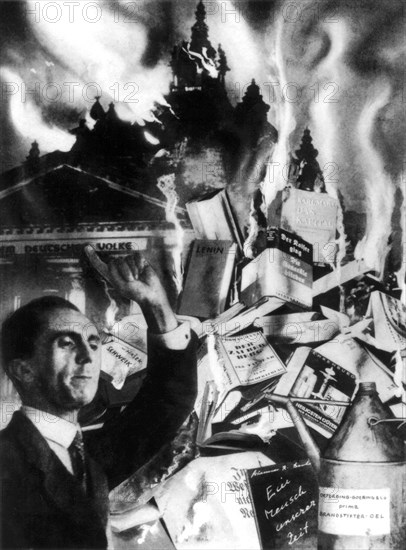 Photomontage by John Heartfield: "Through light into the darkness" (1933)