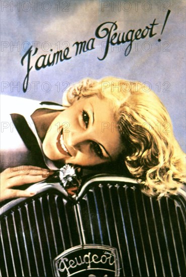 Advertising poster for Peugeot automobile