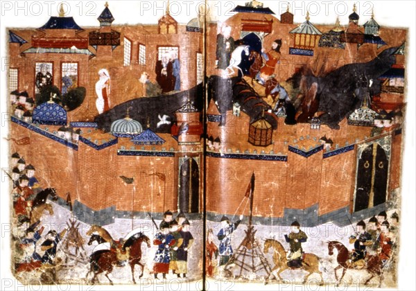 Manuscrit persan orné de 106 peintures : "Jami'al Tawarikh" de Rachid ad-Dîn (Histoire des Mongols)