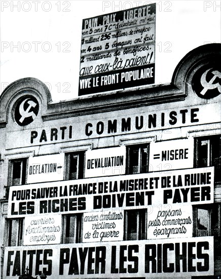 Leaflet of the French Communist Party at the time of the elections of 1936