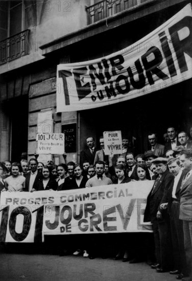 101th day of strike, Rue Beaubourg, in Paris, 1936