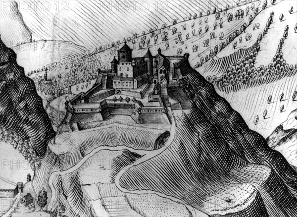 Vue du fort d'Exilles, dans la vallée de la Suze, où fut incarcéré le masque de fer