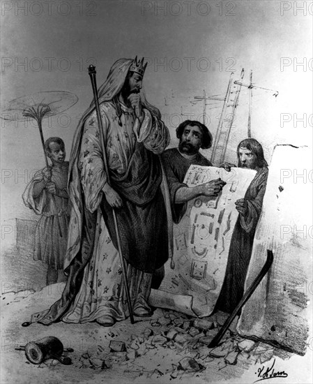Hérode devant le plan du temple (73 avant J.C.)
