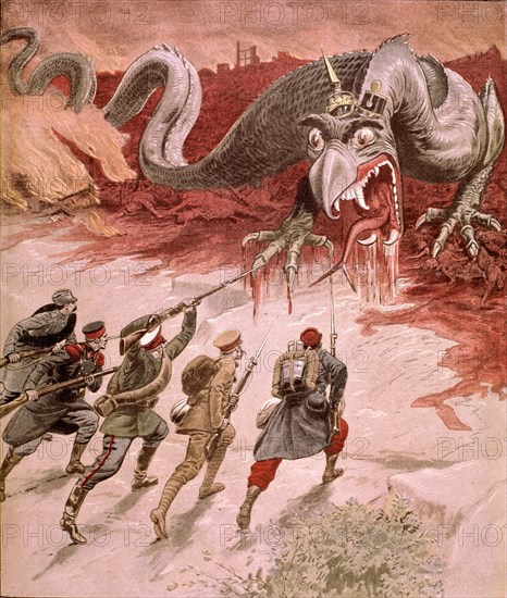 Illustration "Sus au monstre" parue dans "Le Petit journal" du 29-9-1914