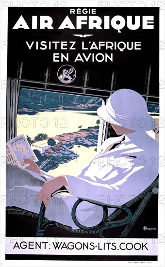 J.C. Bellaigne. Affiche publicitaire pour "Air Afrique", 1935