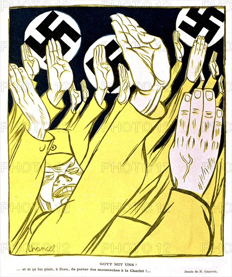 Caricature by Chancel against the Japanese, Second World War